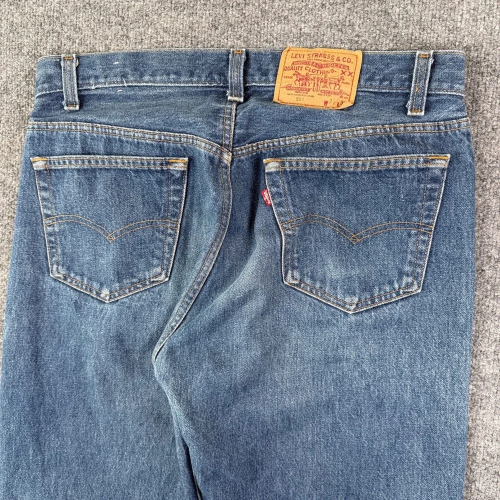 VTG 80s Levis 501 Jeans Mens FITS 34x34 Blue Faded Denim STF 0000 Made in USA