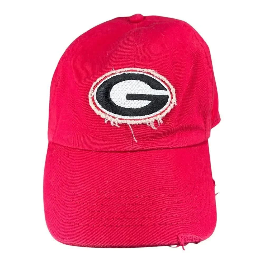 Georgia Bulldogs Classic Red Hat baseball Cap Adjustable distressed One Size