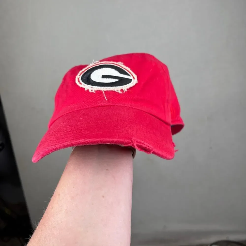 Georgia Bulldogs Classic Red Hat baseball Cap Adjustable distressed One Size