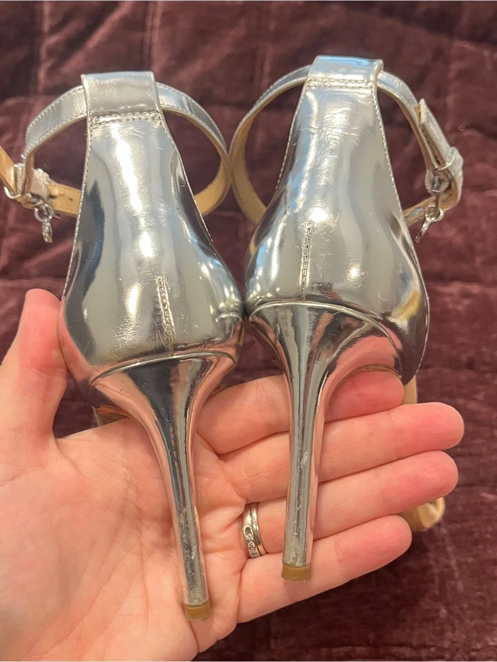 Tory Burch Ellie Nude Suede and Silver Ankle-Strap Sandal