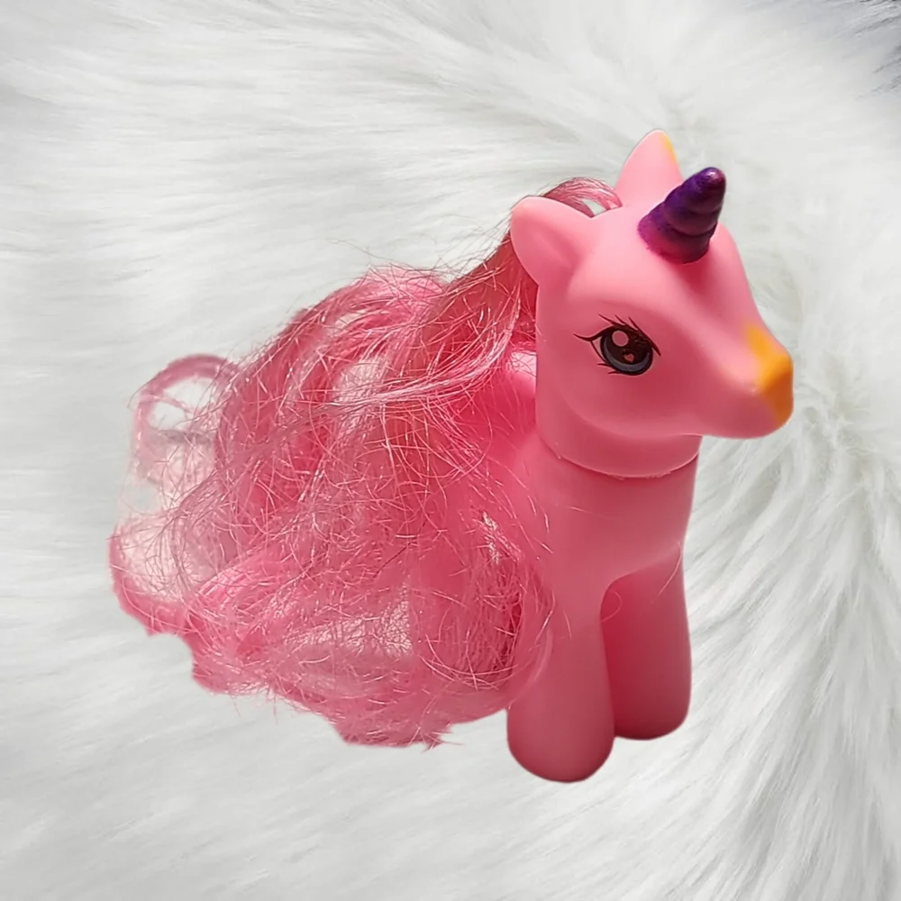 My Pink Pegasus Unicorn Figurine with Purple Horn