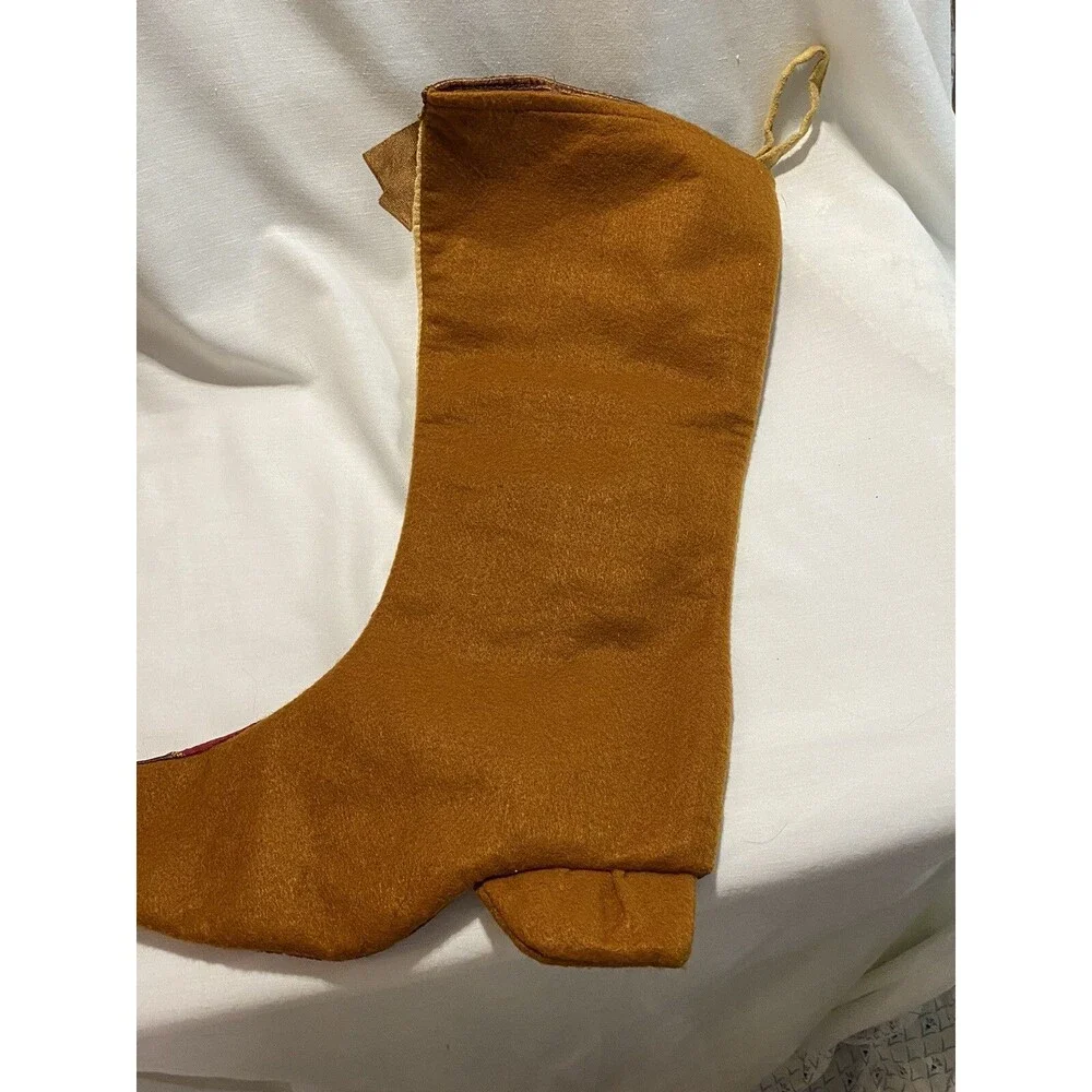 Stocking Christmas Cowboy Boot Christmas red boot With Santa Western Style Decor