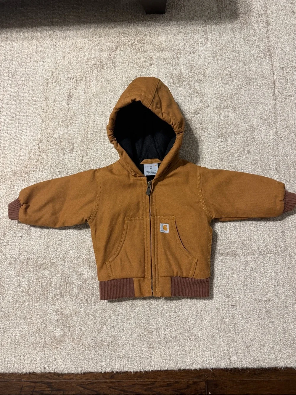 Carhartt Canvas Insulated Hooded Brown Baby Jacket NWOT