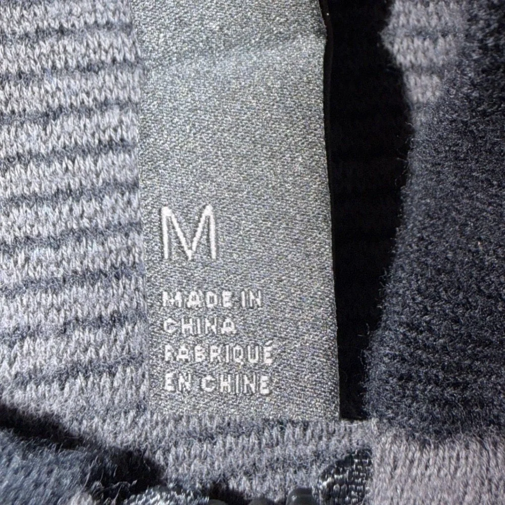 Unbranded Mens Grey Black Ombre Pixelated Textured Full Zip Hooded Sweater M