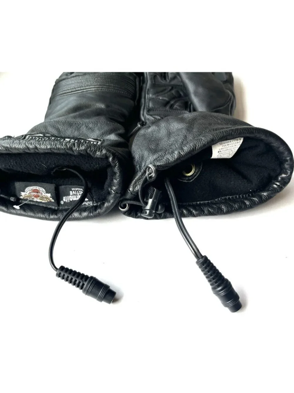 Harley Davidson XS Leather Gauntlet Electric Heated Motorcycle Gloves 12V READ