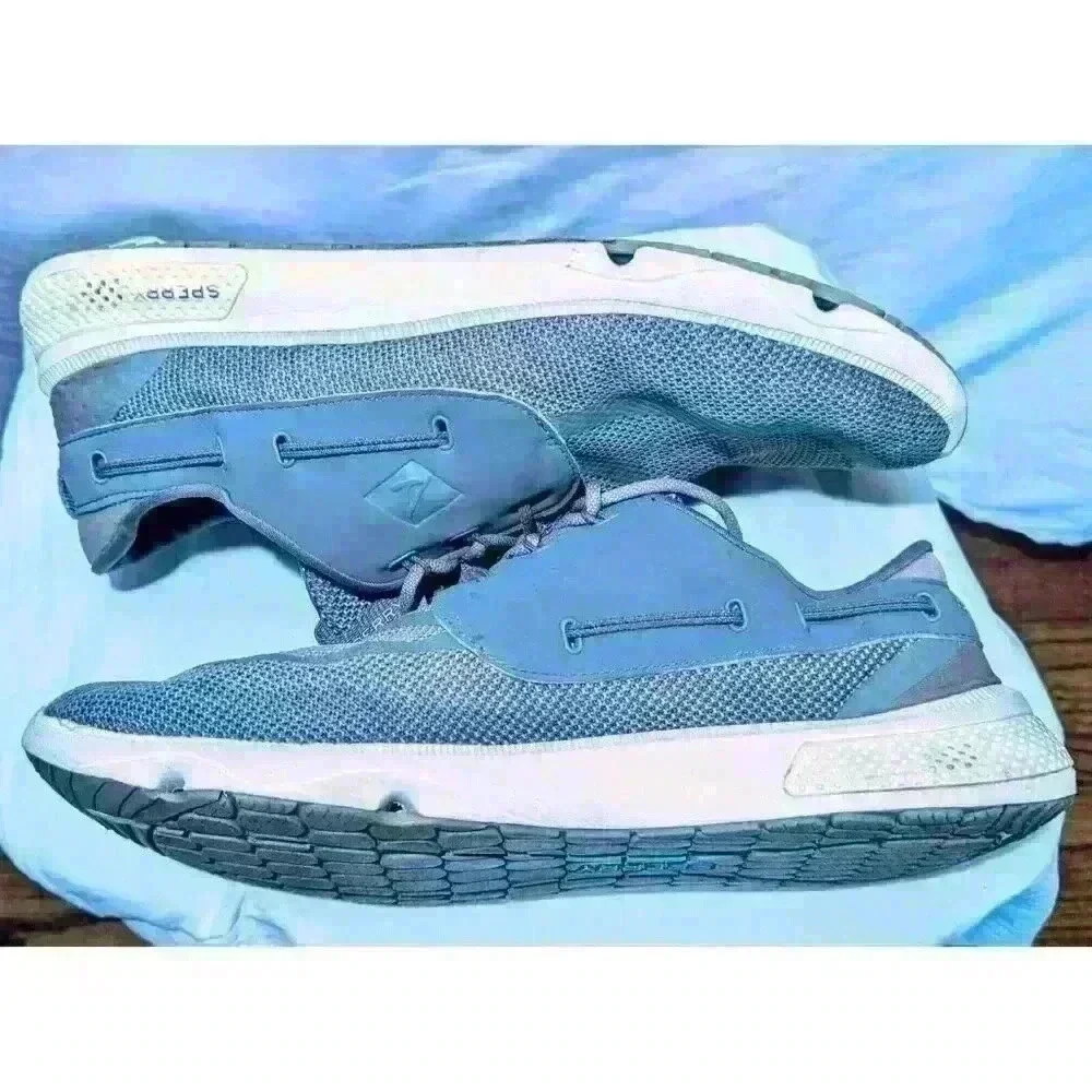 Sperry STS15526 7 Seas Gray 3-EYE Lace-Up Mesh Shoes Men's Size 11.5 M