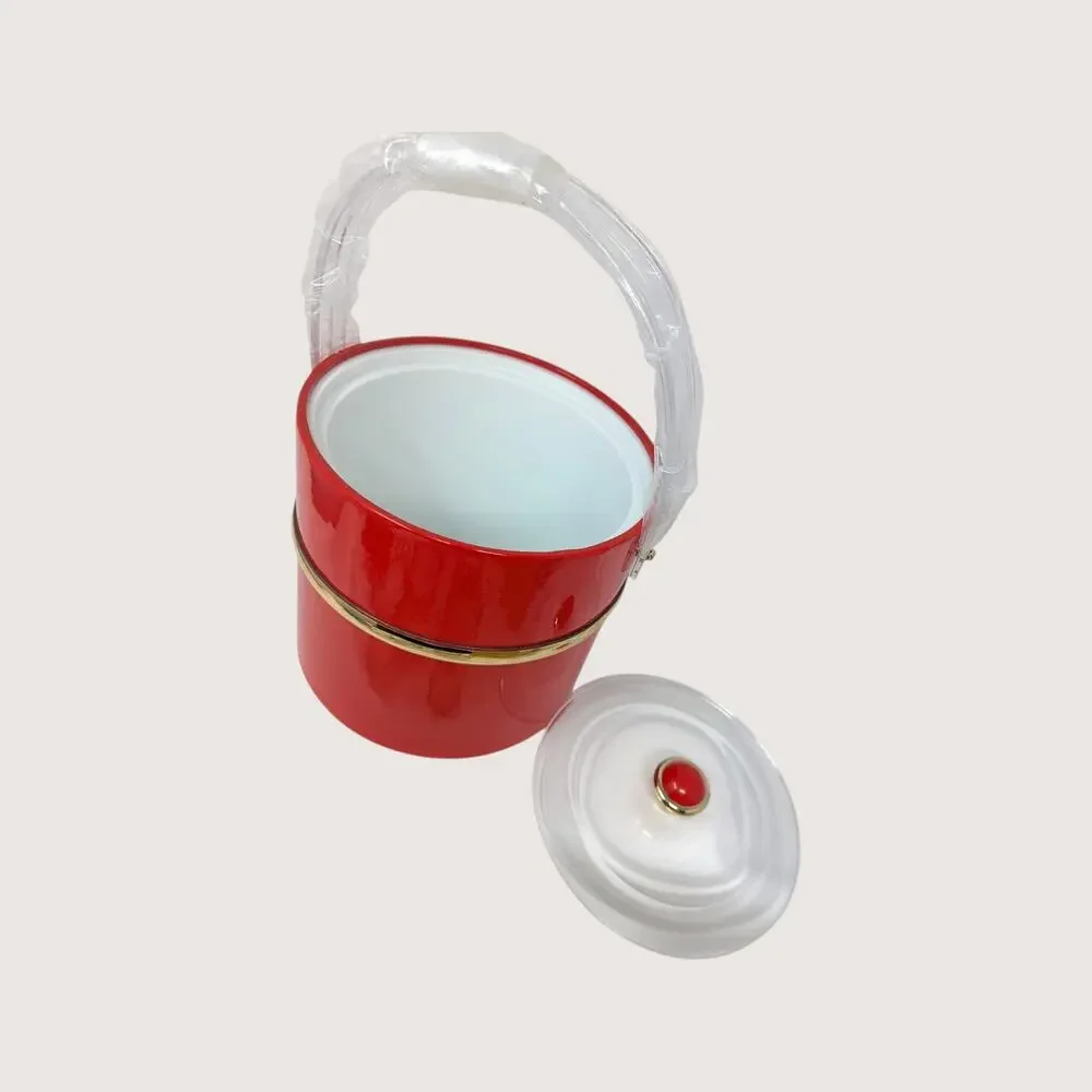 Vintage Culver Holiday Holly Ice Bucket and Glassware Set