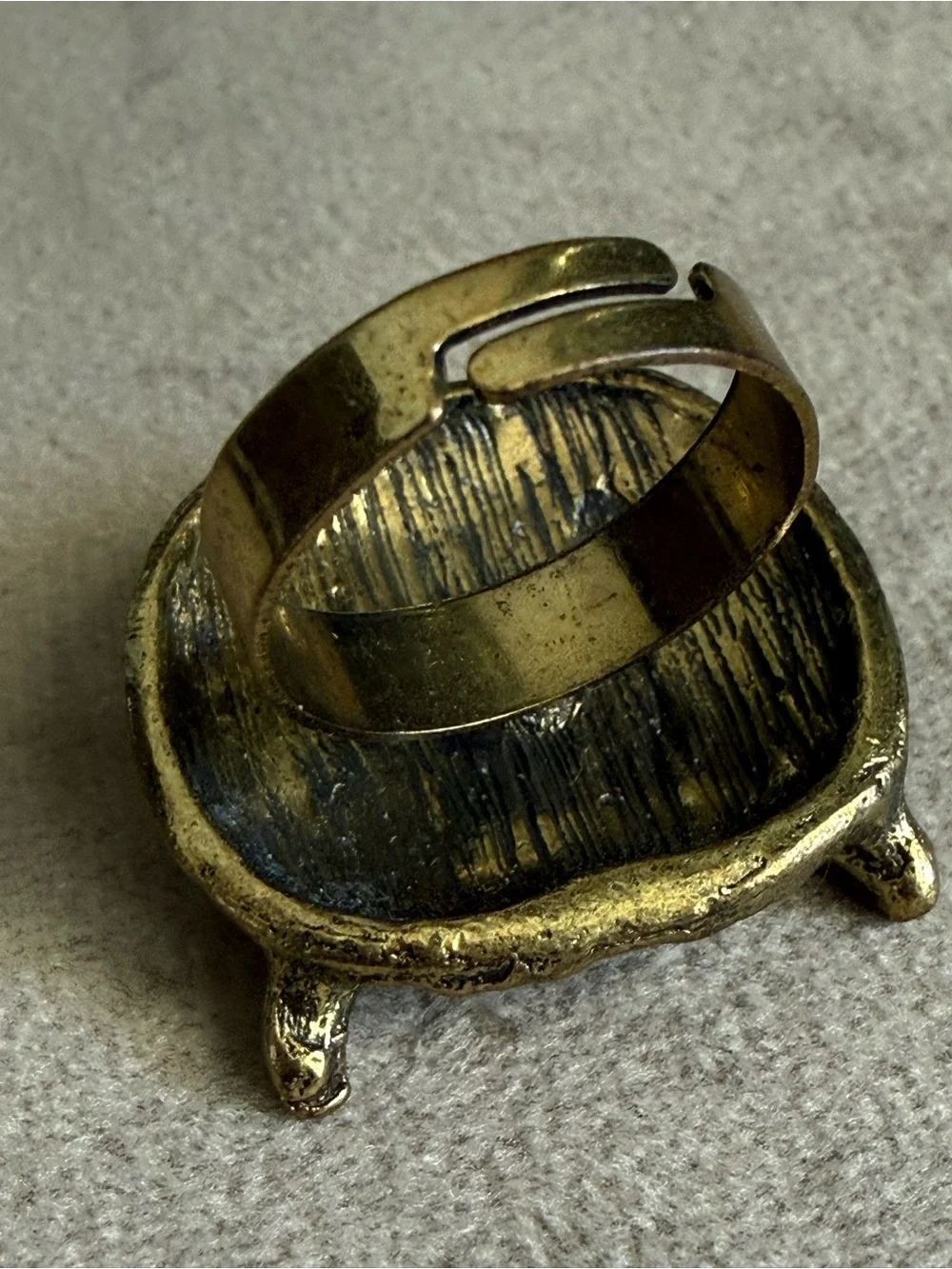 Vintage-Inspired Gold Owl Statement Ring