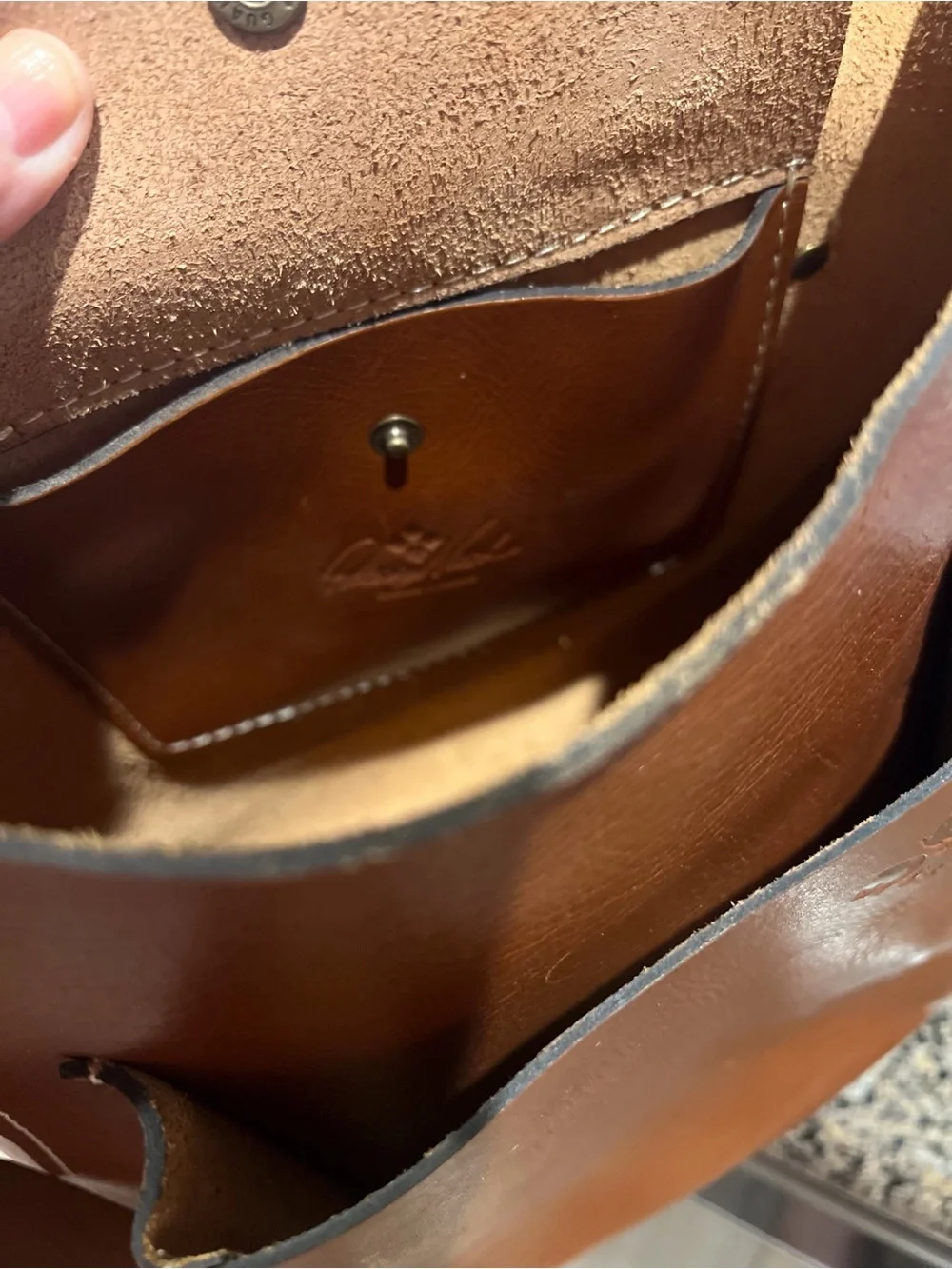 Patricia Nash Cognac Leather Crossbody Saddle Bag
