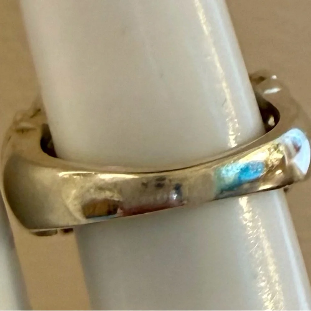 Judith Ripka Sterling Silver and Jade Ring, Sz 6.75