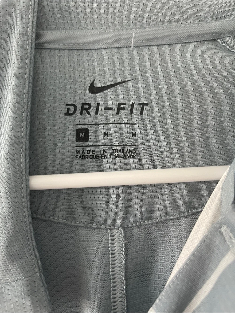 Nike Light Blue Grid-Pattern Polo Shirt