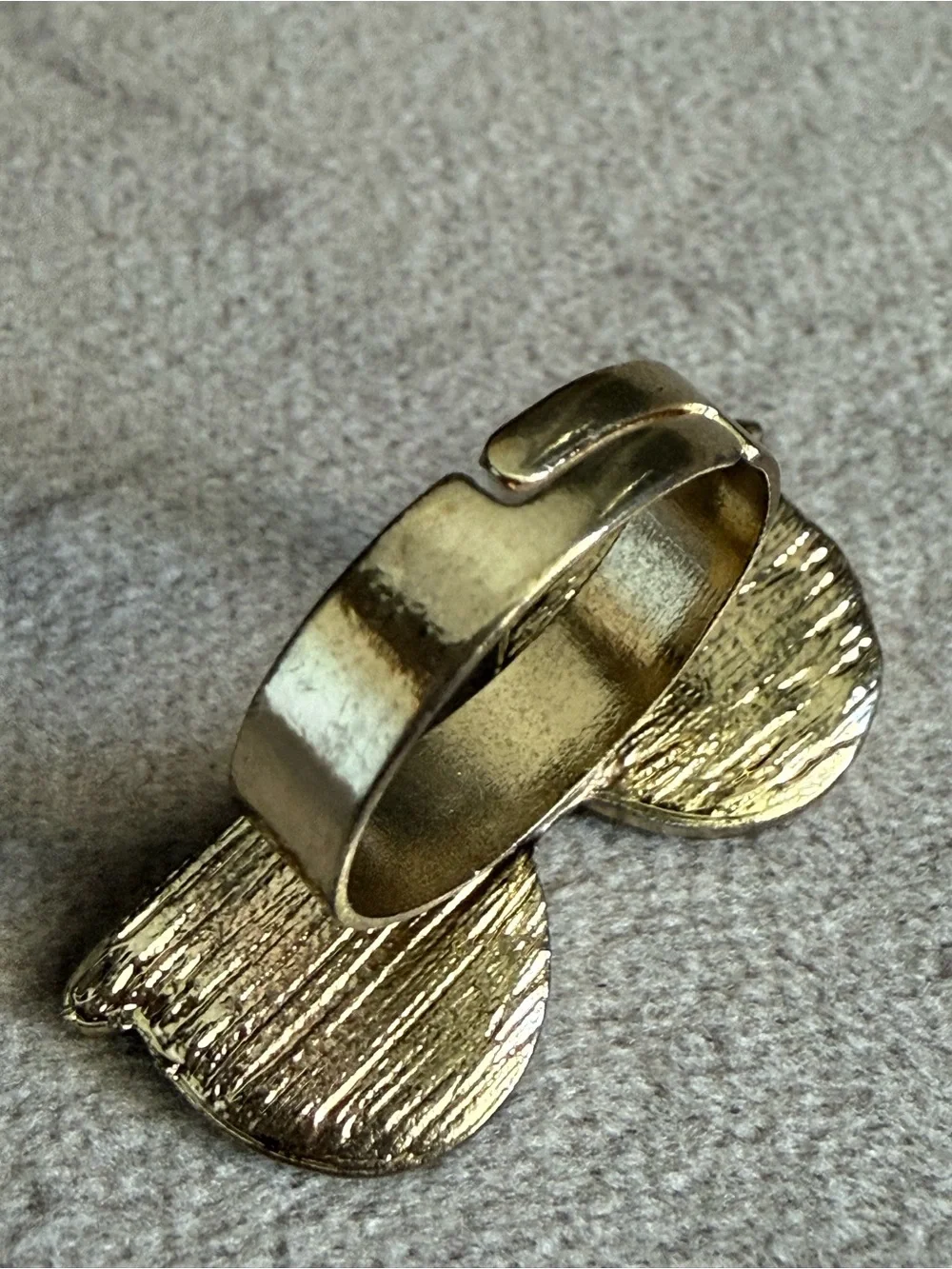 Gold Ring with Purple Gem and Crystal Accents