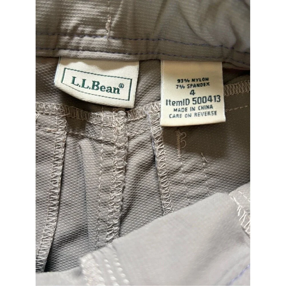 LL Bean Kids Size 4 Trekking Convertible Hiking Pants Size Nylon Stretch Gray