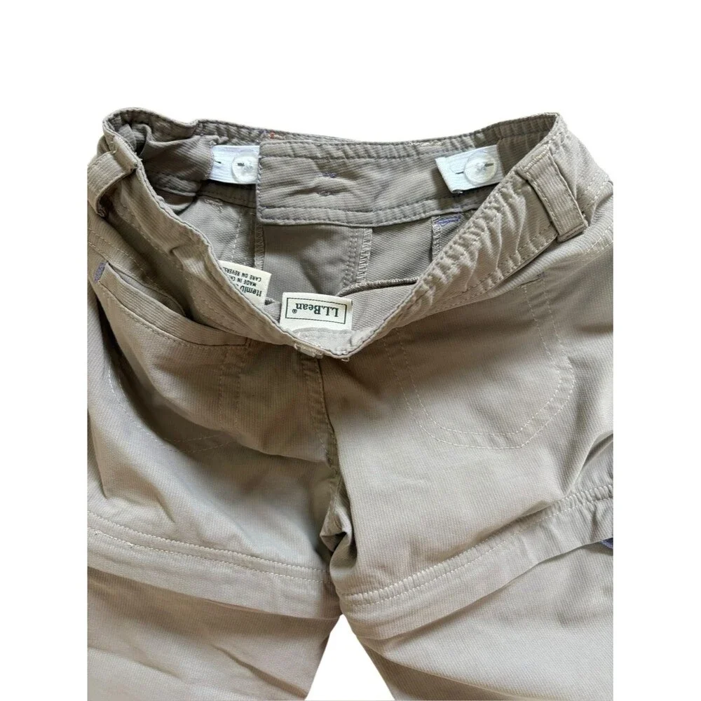 LL Bean Kids Size 4 Trekking Convertible Hiking Pants Size Nylon Stretch Gray
