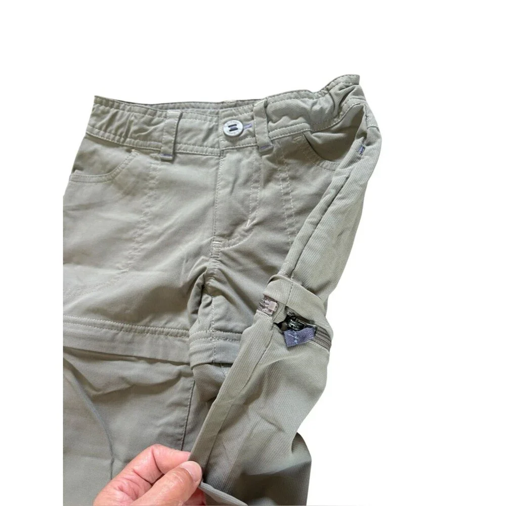 LL Bean Kids Size 4 Trekking Convertible Hiking Pants Size Nylon Stretch Gray