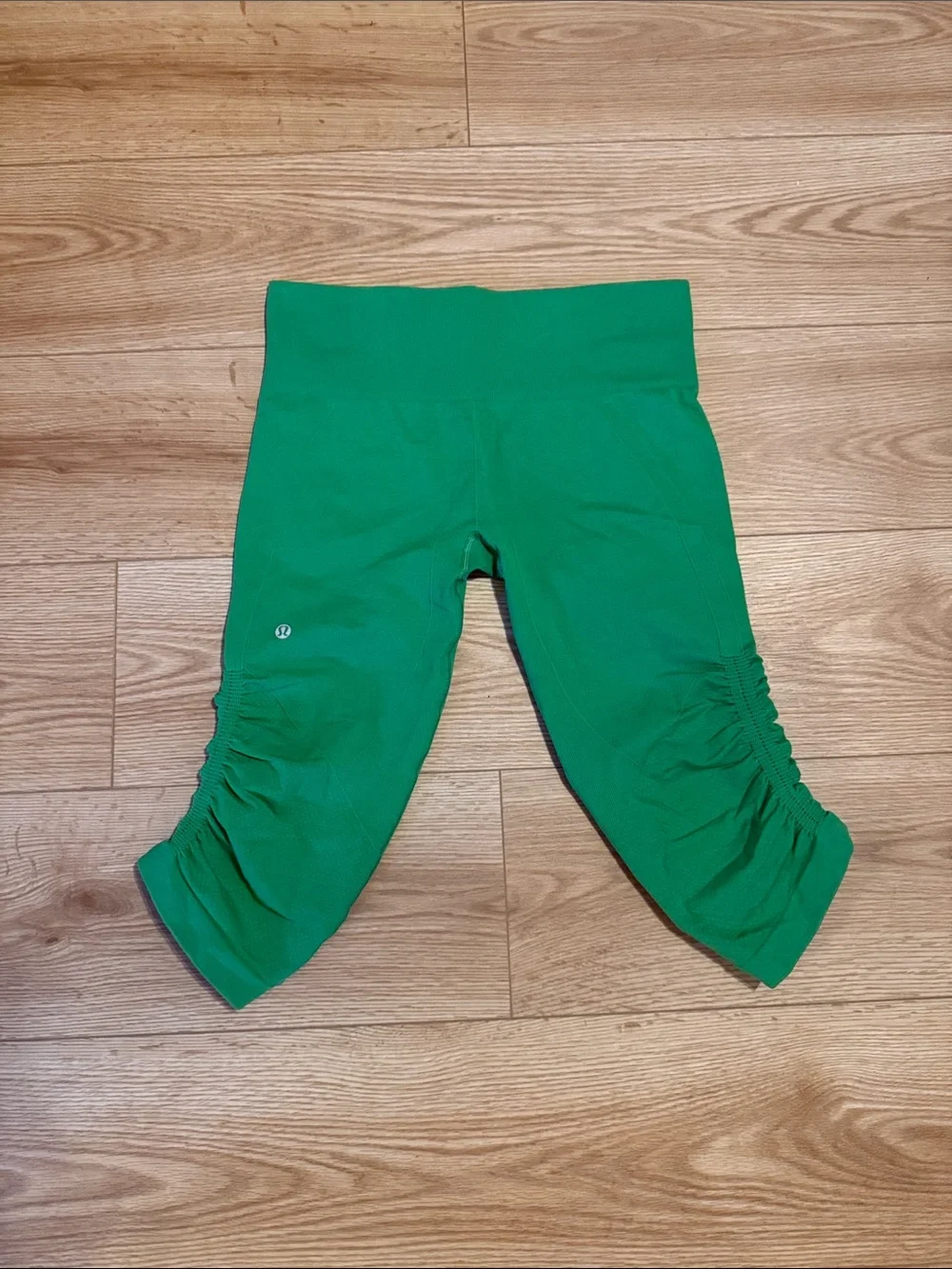 lululemon athletica Women’s In The Flow Green Ruched Crop Leggings