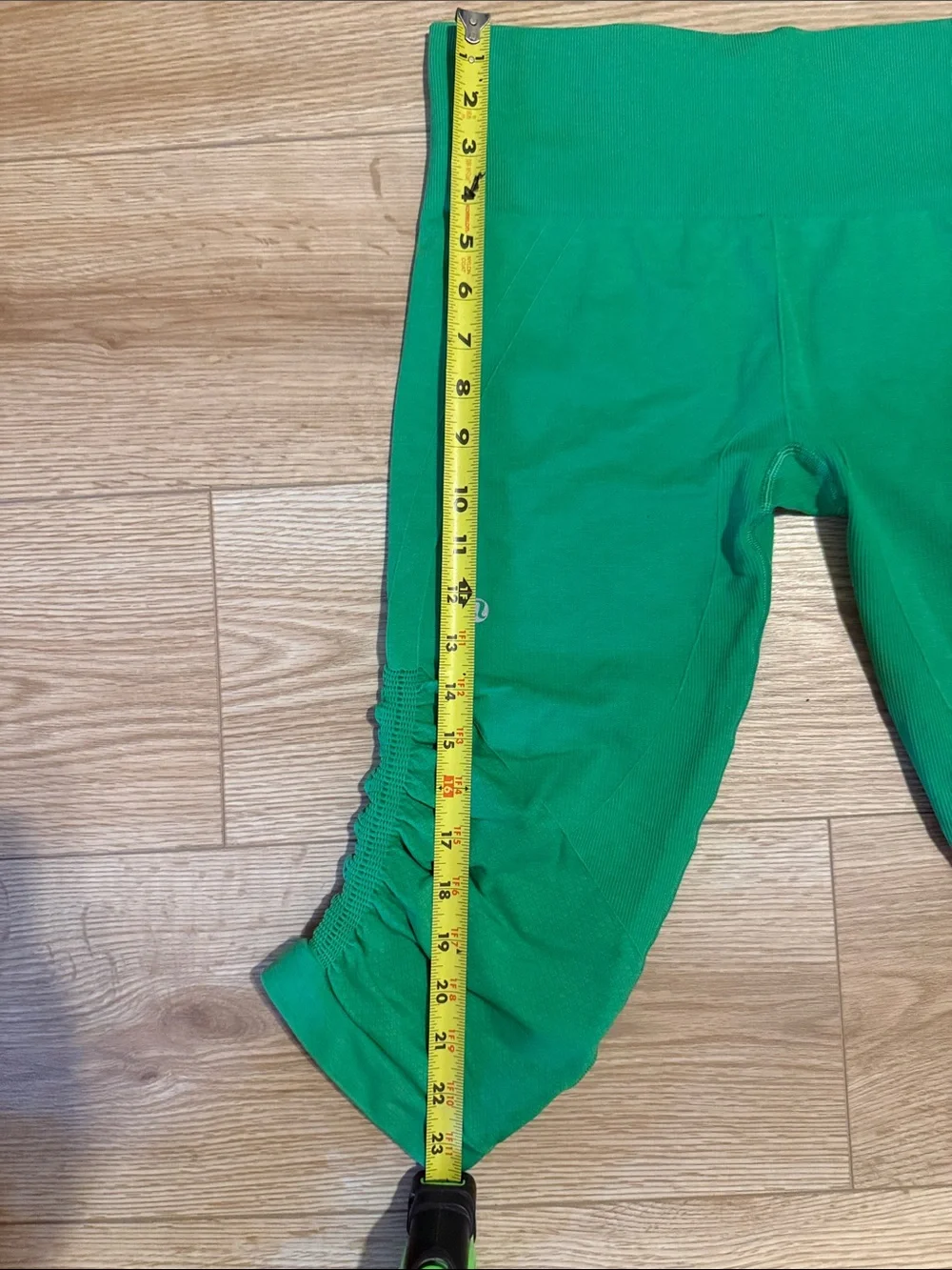 lululemon athletica Women’s In The Flow Green Ruched Crop Leggings
