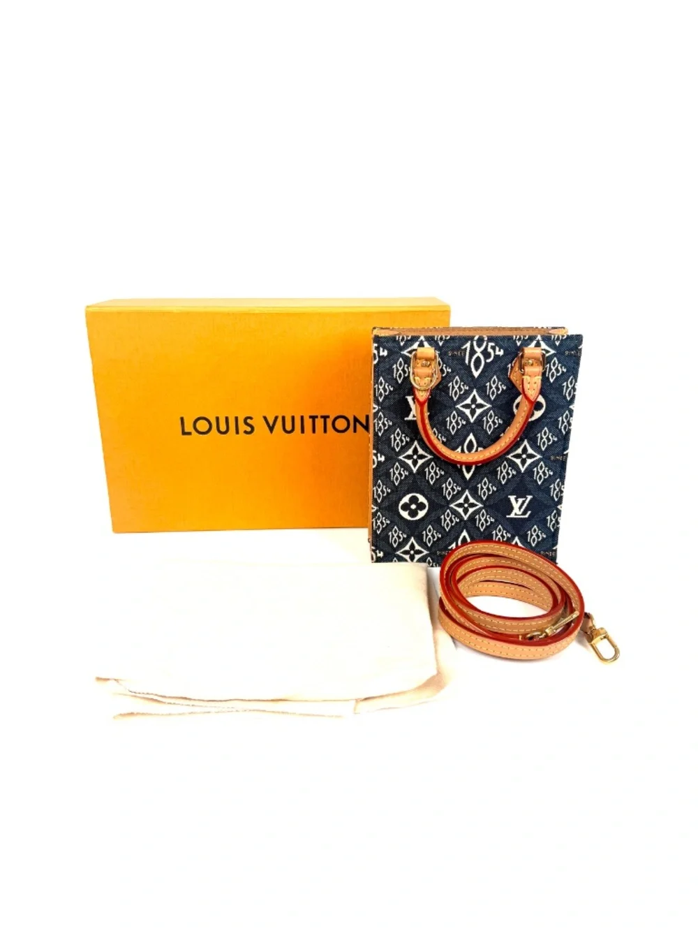 Louis Vuitton Since 1854 Petit Sac Plat Vertical Blue Canvas Monogram