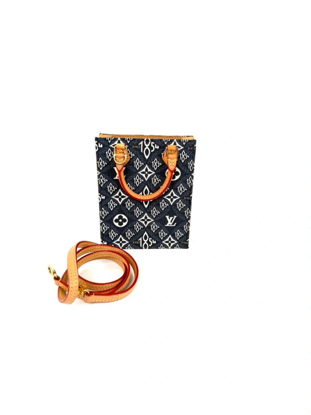 Louis Vuitton Since 1854 Petit Sac Plat Vertical Blue Canvas Monogram