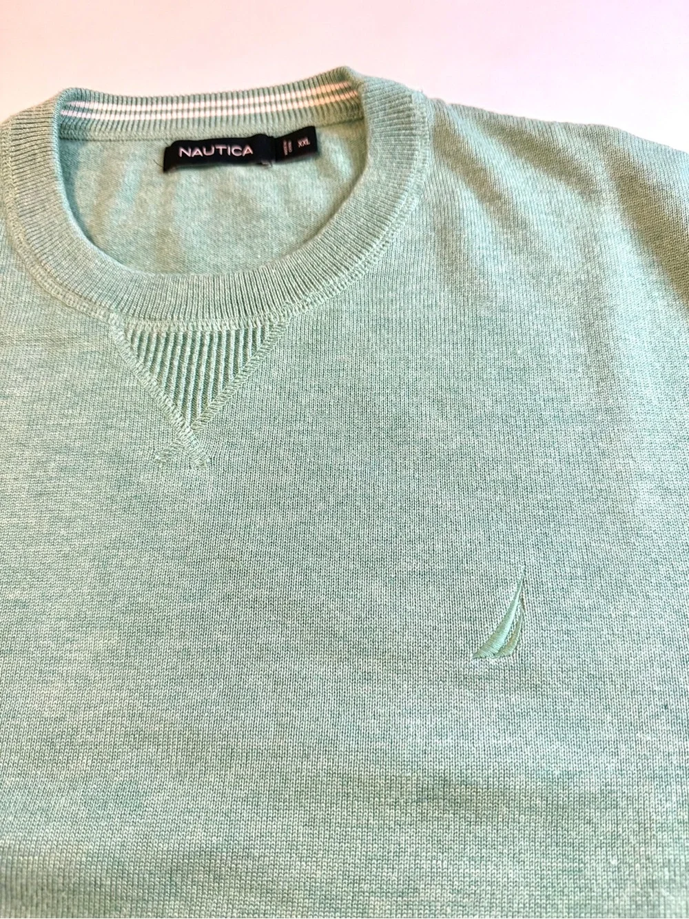 NAUTICA Men's Crew Neck Knit Pullover Sweater Size XXL Green