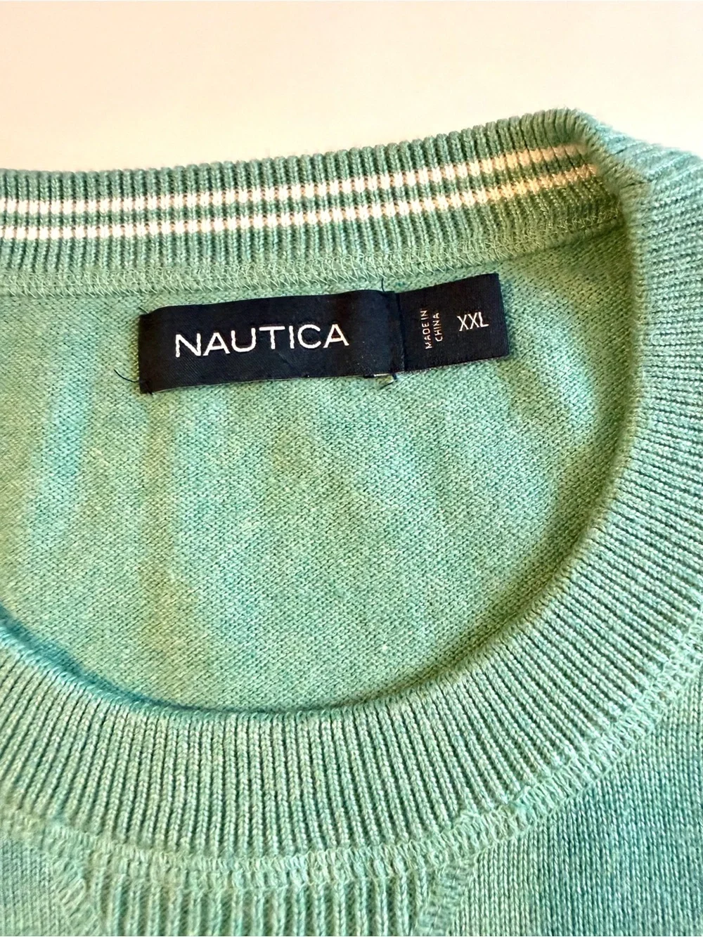 NAUTICA Men's Crew Neck Knit Pullover Sweater Size XXL Green
