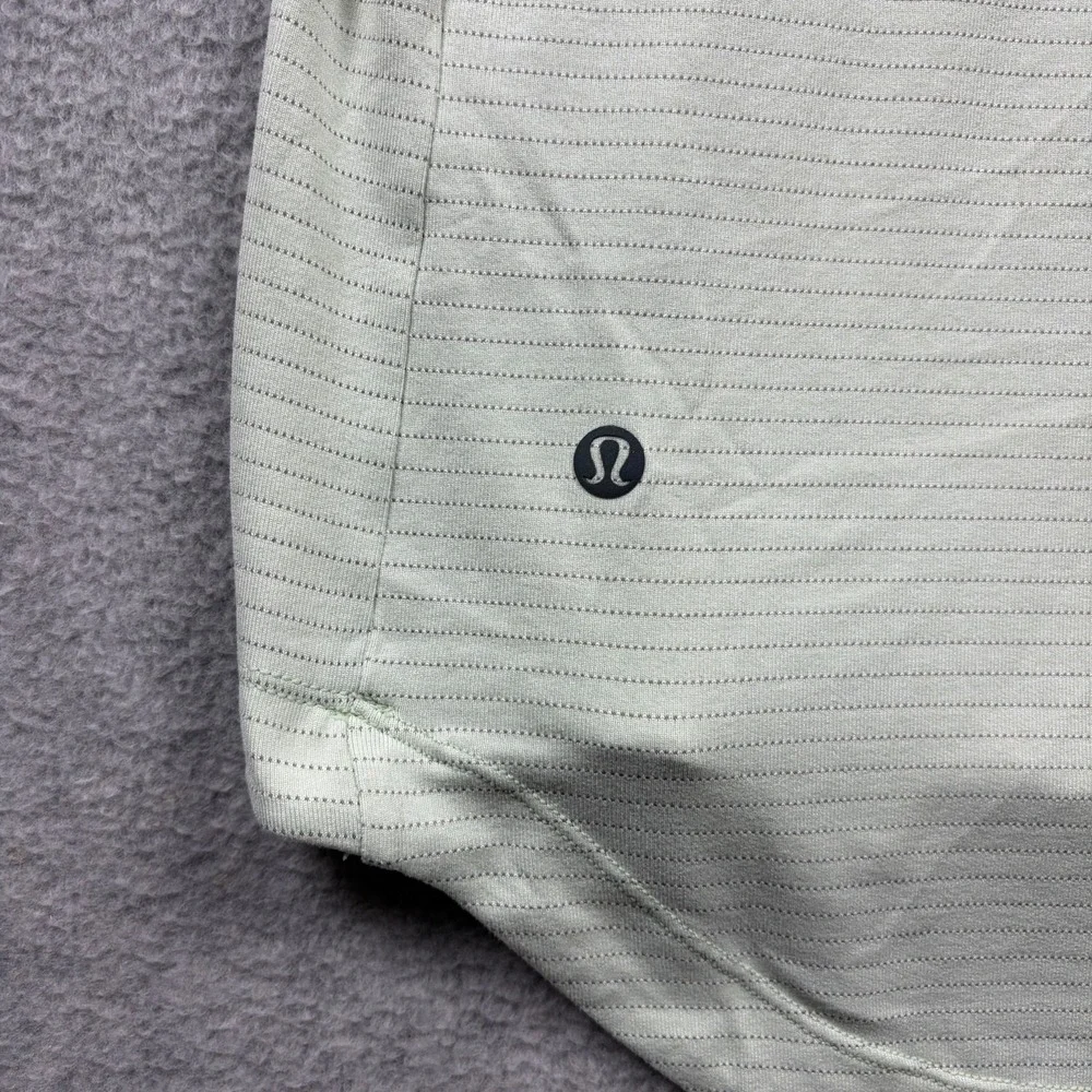 Lululemon Drysense Shirt Mens 2XL Green Short Sleeve Curve Hem Stretch Gym Tee