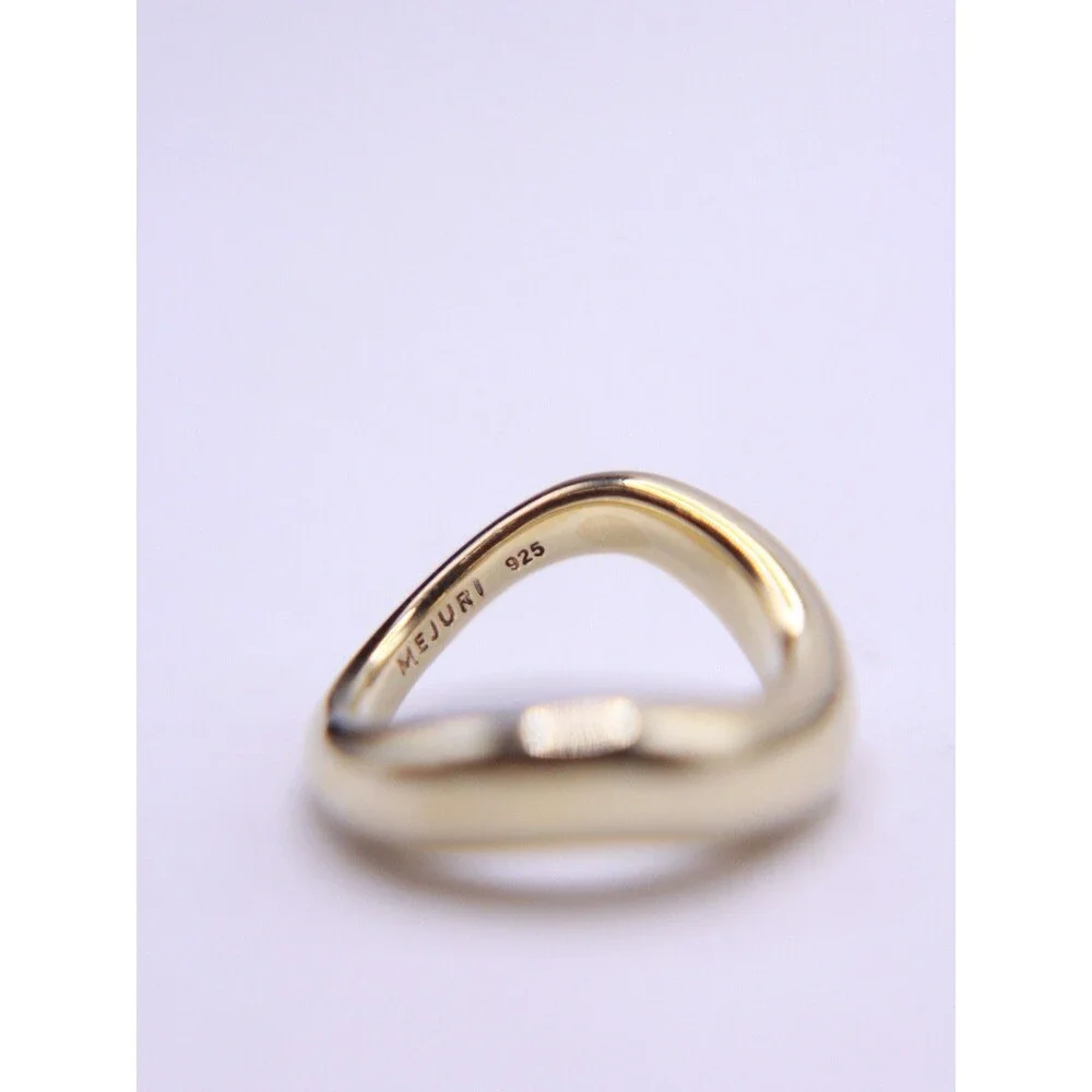 Mejuri Thick 18k Gold Plated 925 Dome Figure Ring Size 4