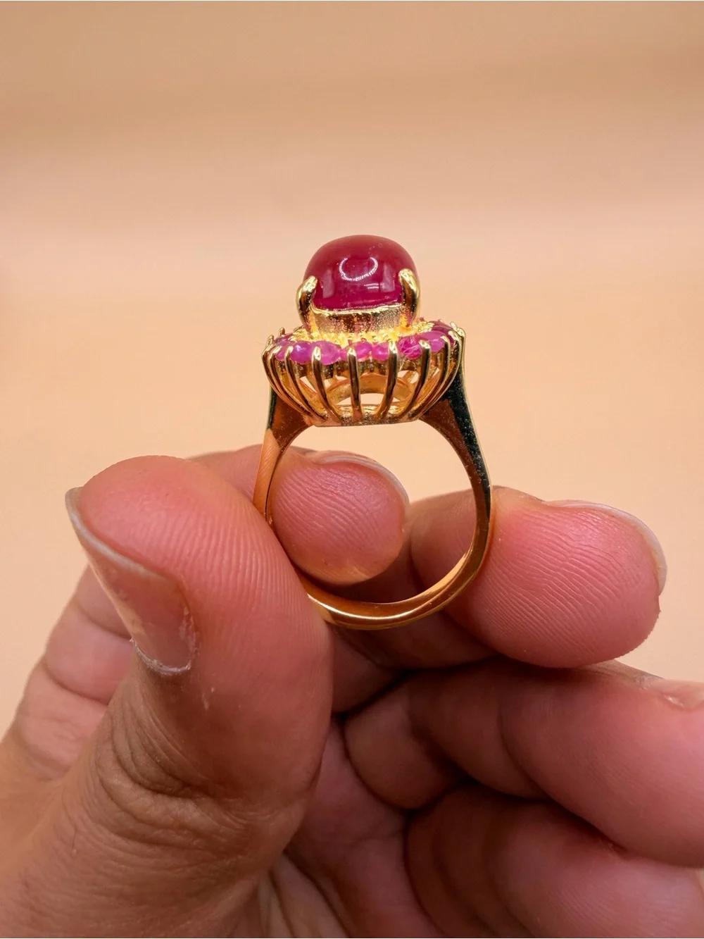 925 Sterling Silver Ruby Ring Size 6.75.