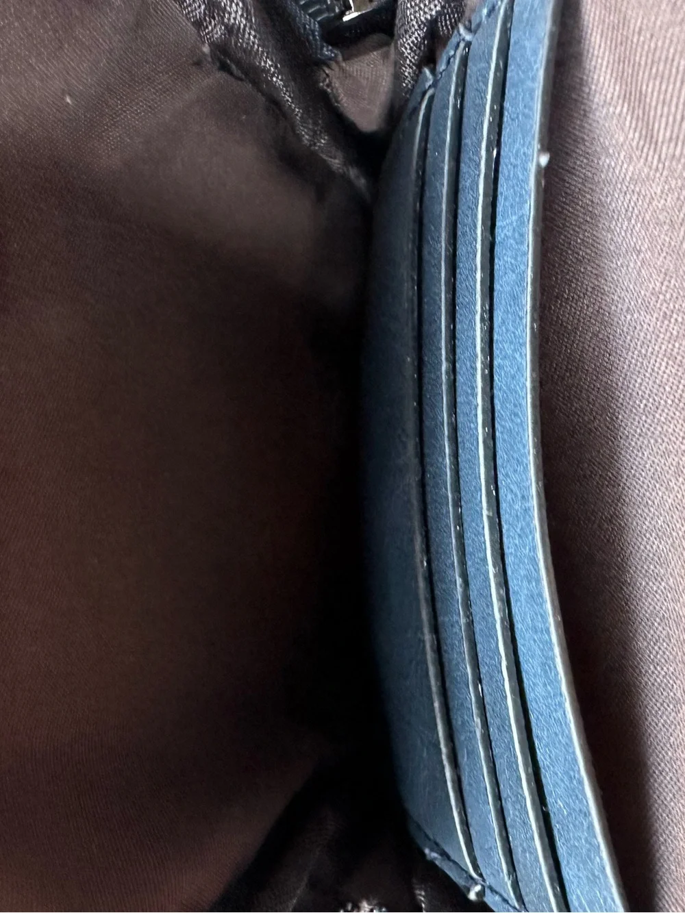 POIUGOYA Blue Leather Small Crossbody Bag