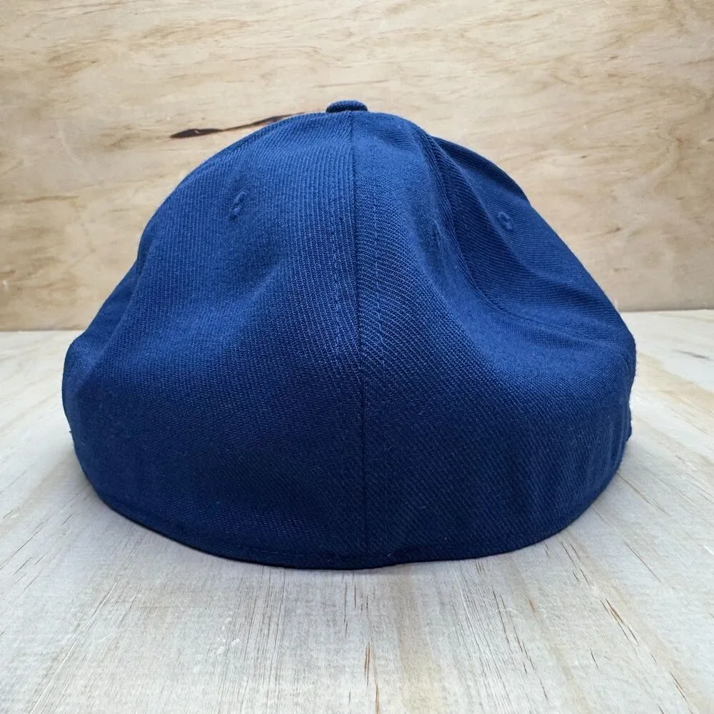 NEW L/XL UTEP Miners Adidas Flex Fit Flat Brim Fitted Cap Hat Blue