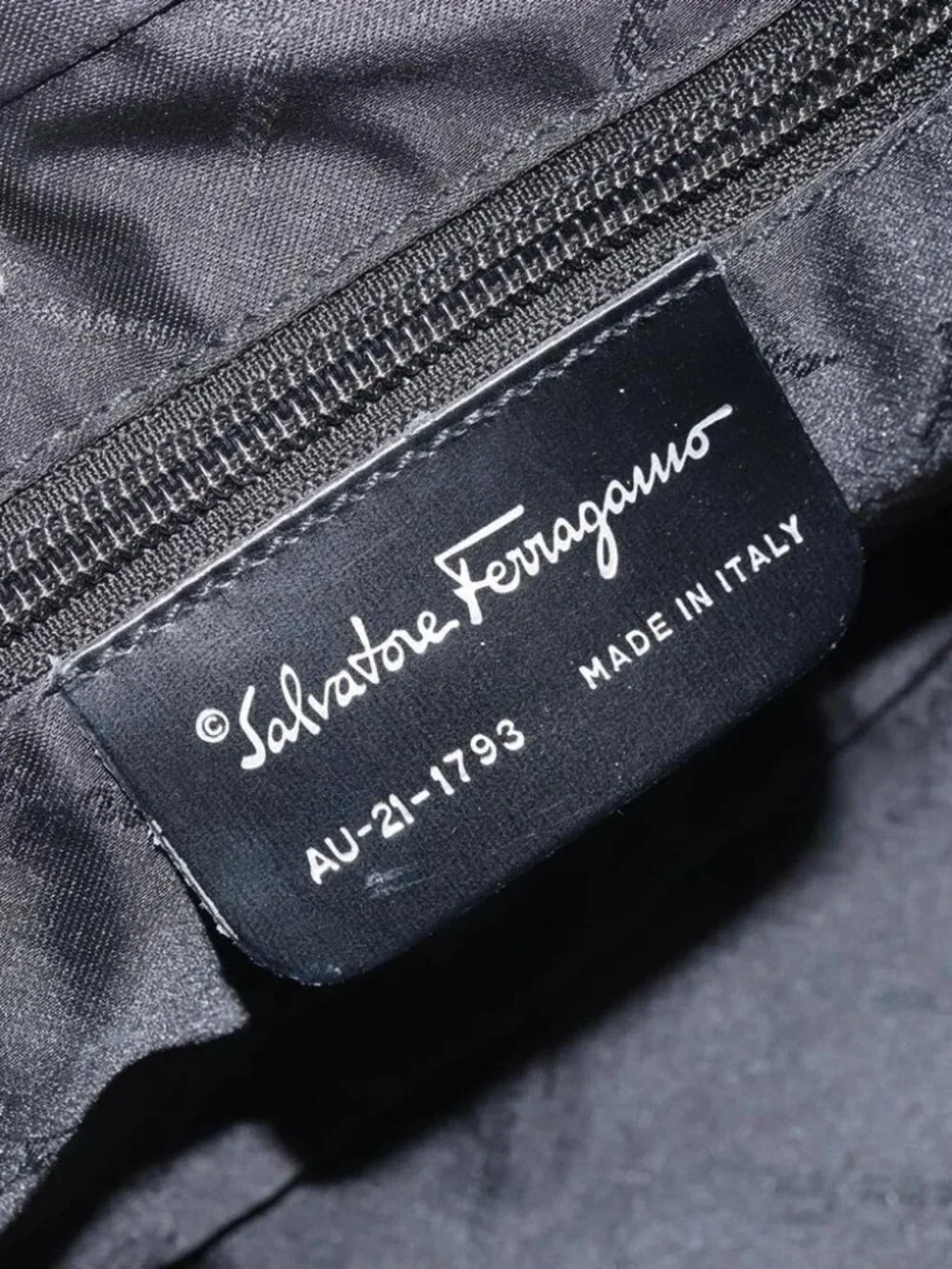 Salvatore Ferragamo Hand Bag Canvas Black Silver Auth BA11576