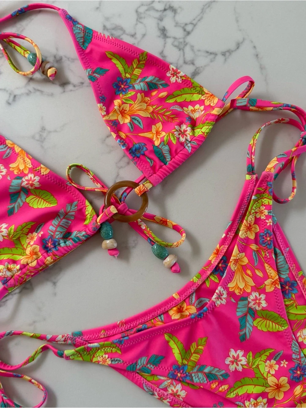 Kulani Kinis Halter Top & Tie Bottom Bikini SET - Viva Vacation - Size Small
