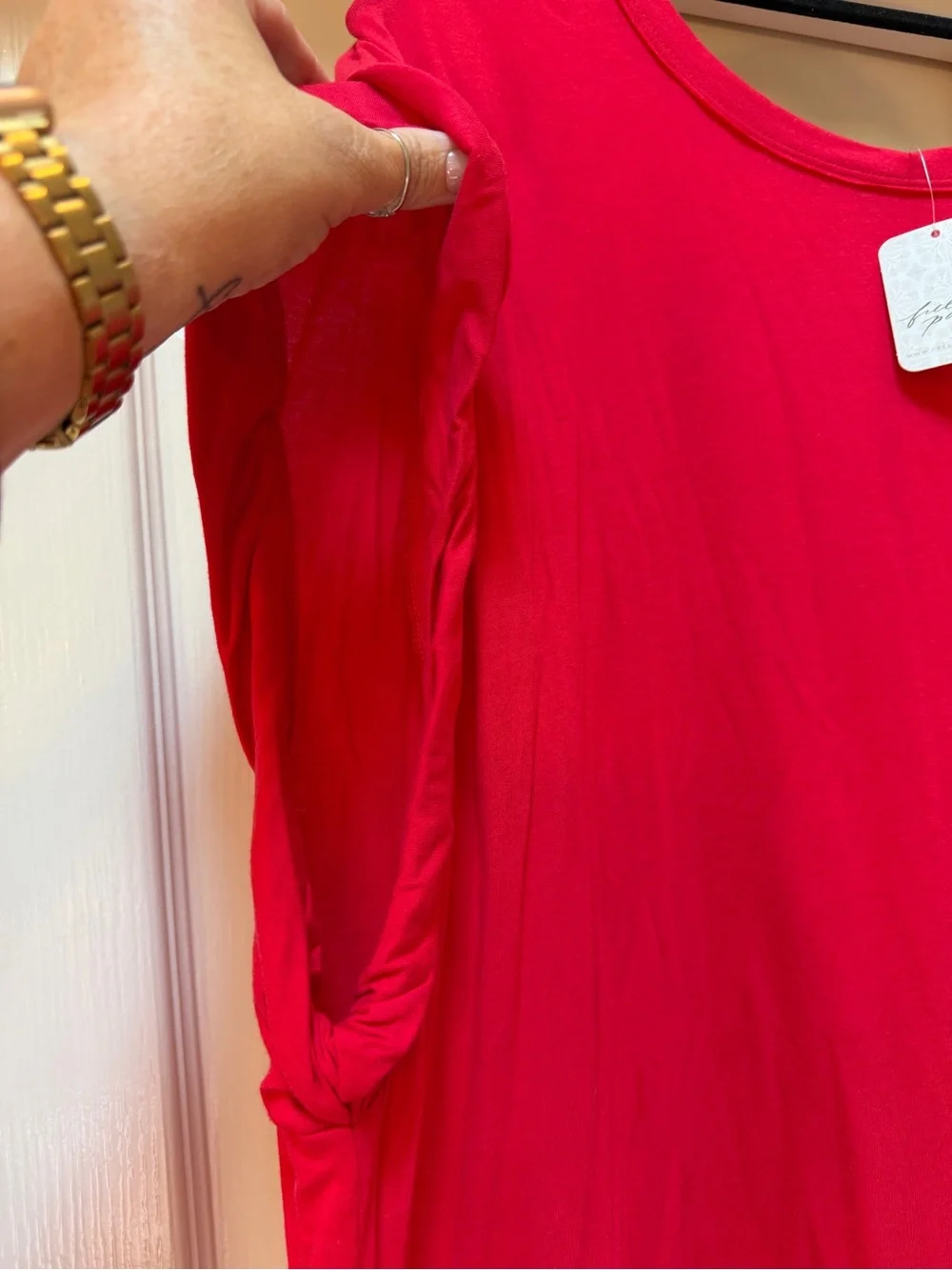 Free People Red Sleeveless Midi Dress