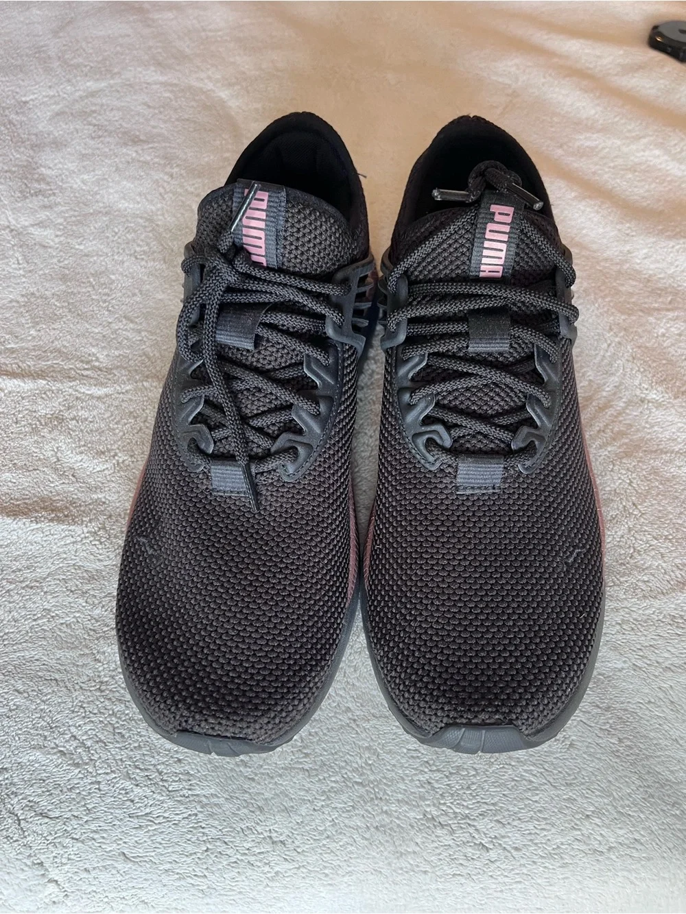 Puma Black Athletic Sneakers with Pink Accents Size 11