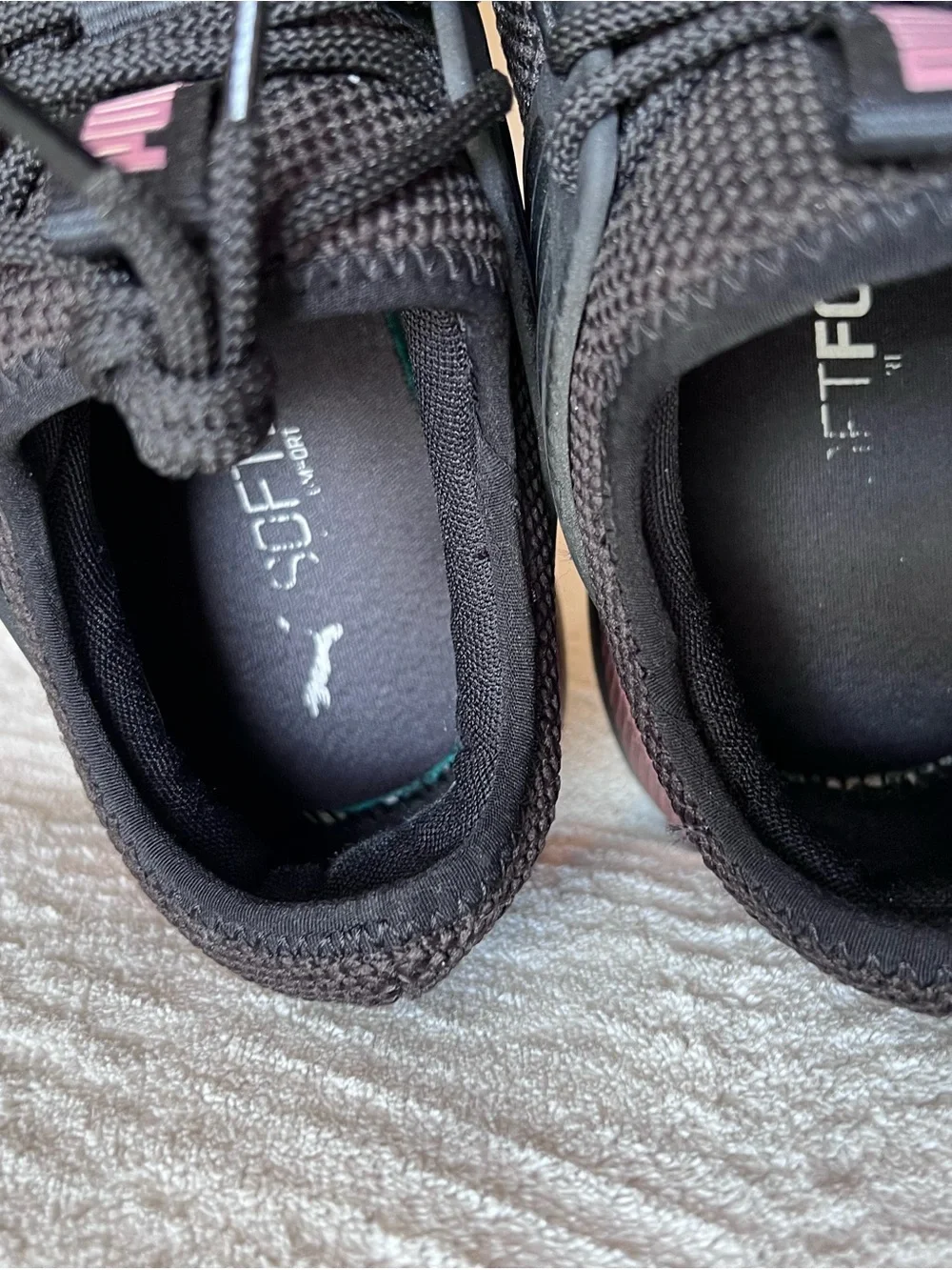 Puma Black Athletic Sneakers with Pink Accents Size 11