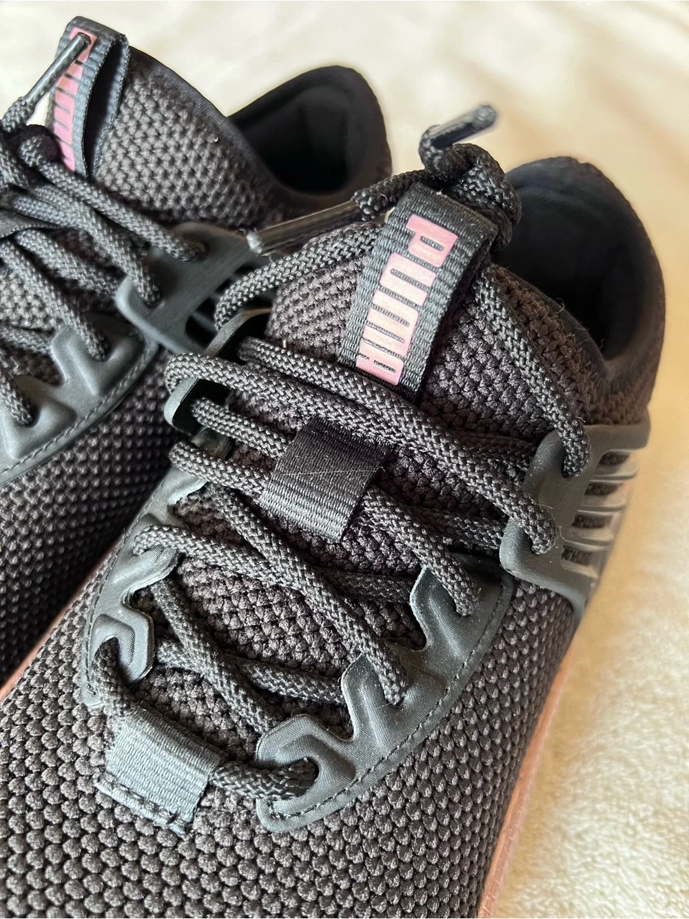 Puma Black Athletic Sneakers with Pink Accents Size 11