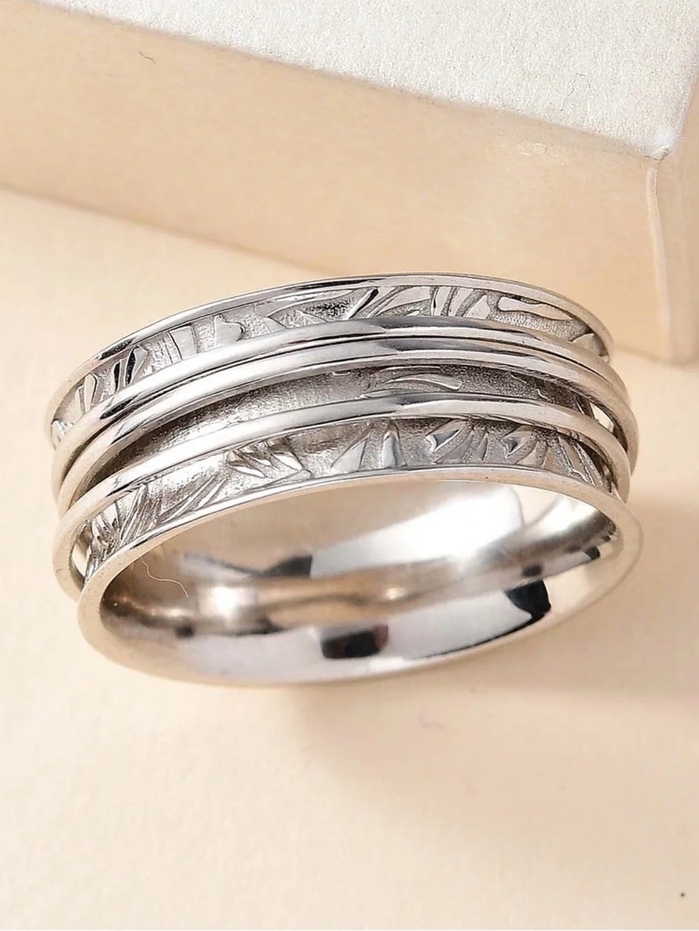 N/A engraved textured silver