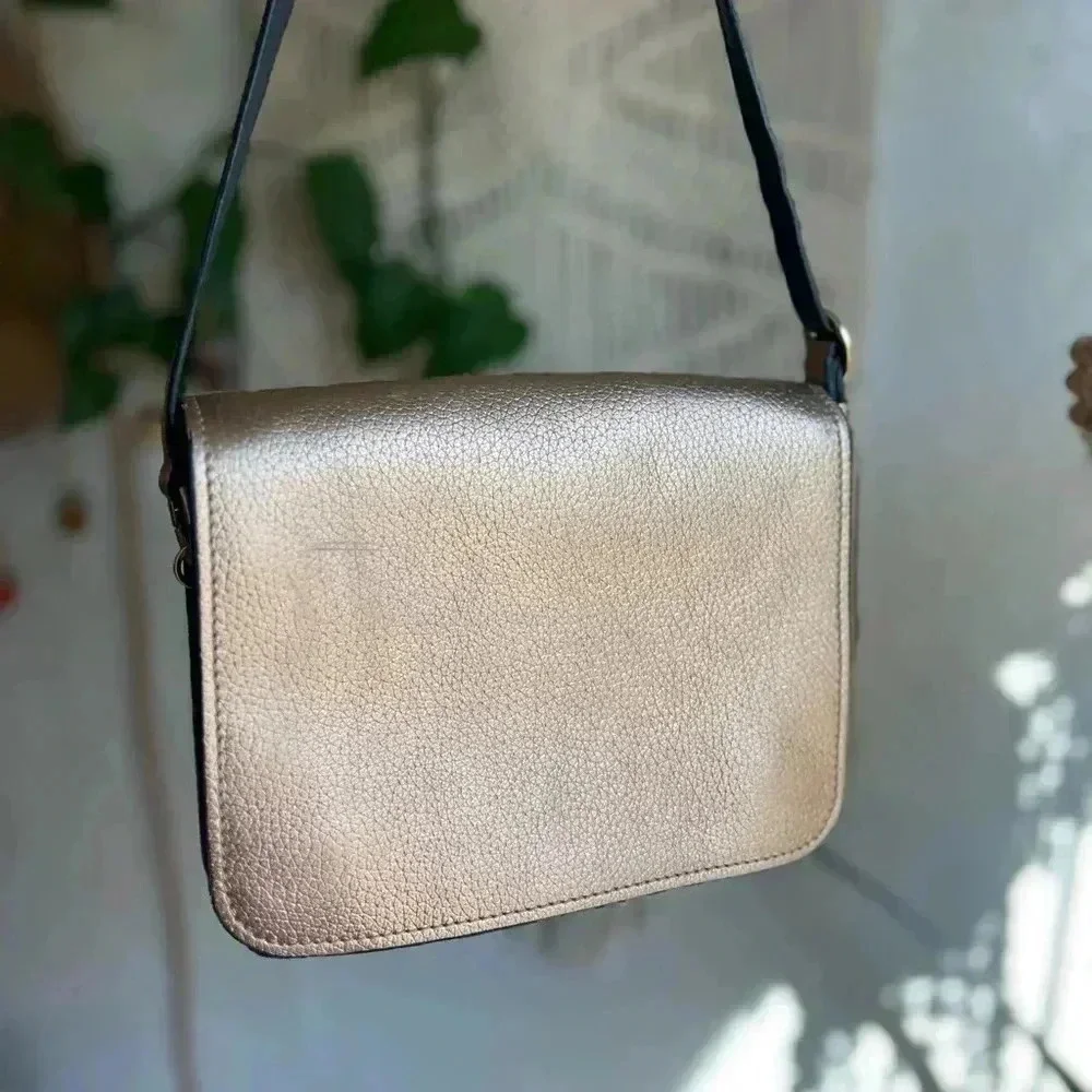 Boden Metallic Gold Crossbody Bag with many organizational features
