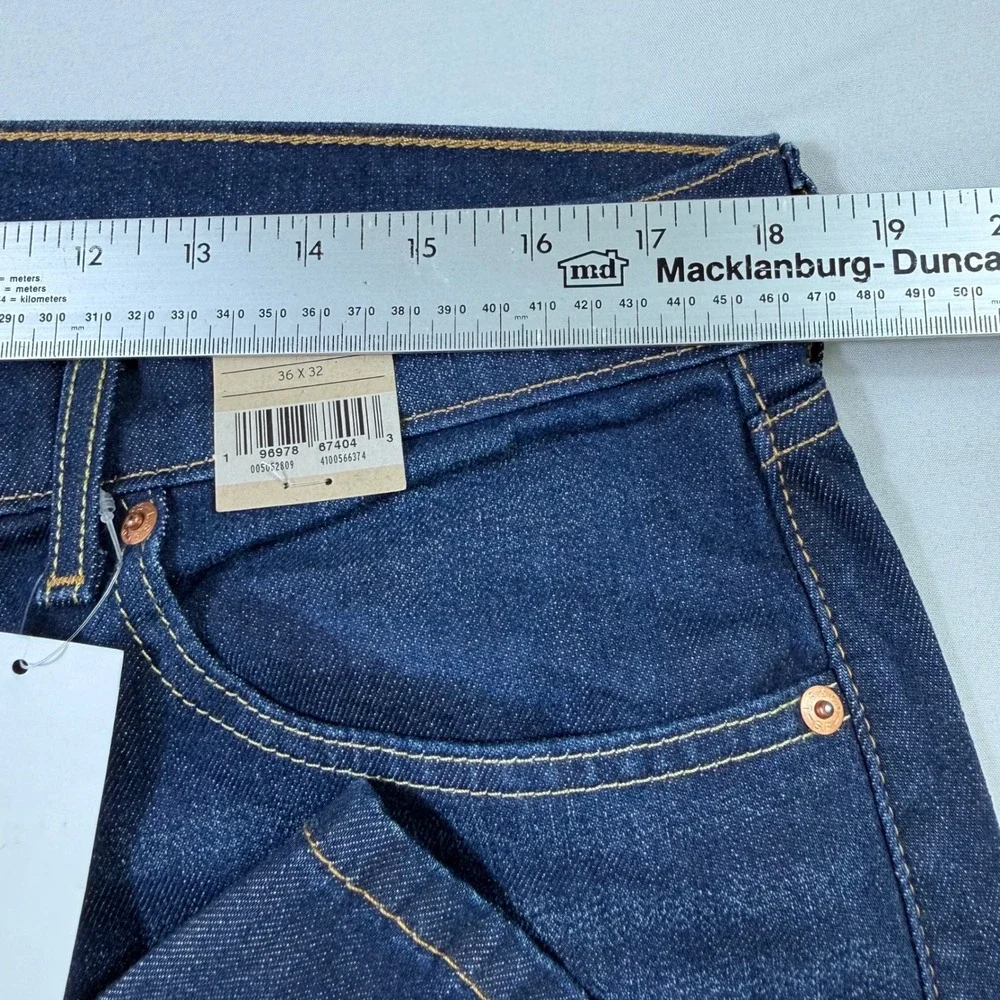 Levi's 505 Jeans Mens 36x32 Dark Wash Blue Stretch Straight Leg Regular Fit NEW