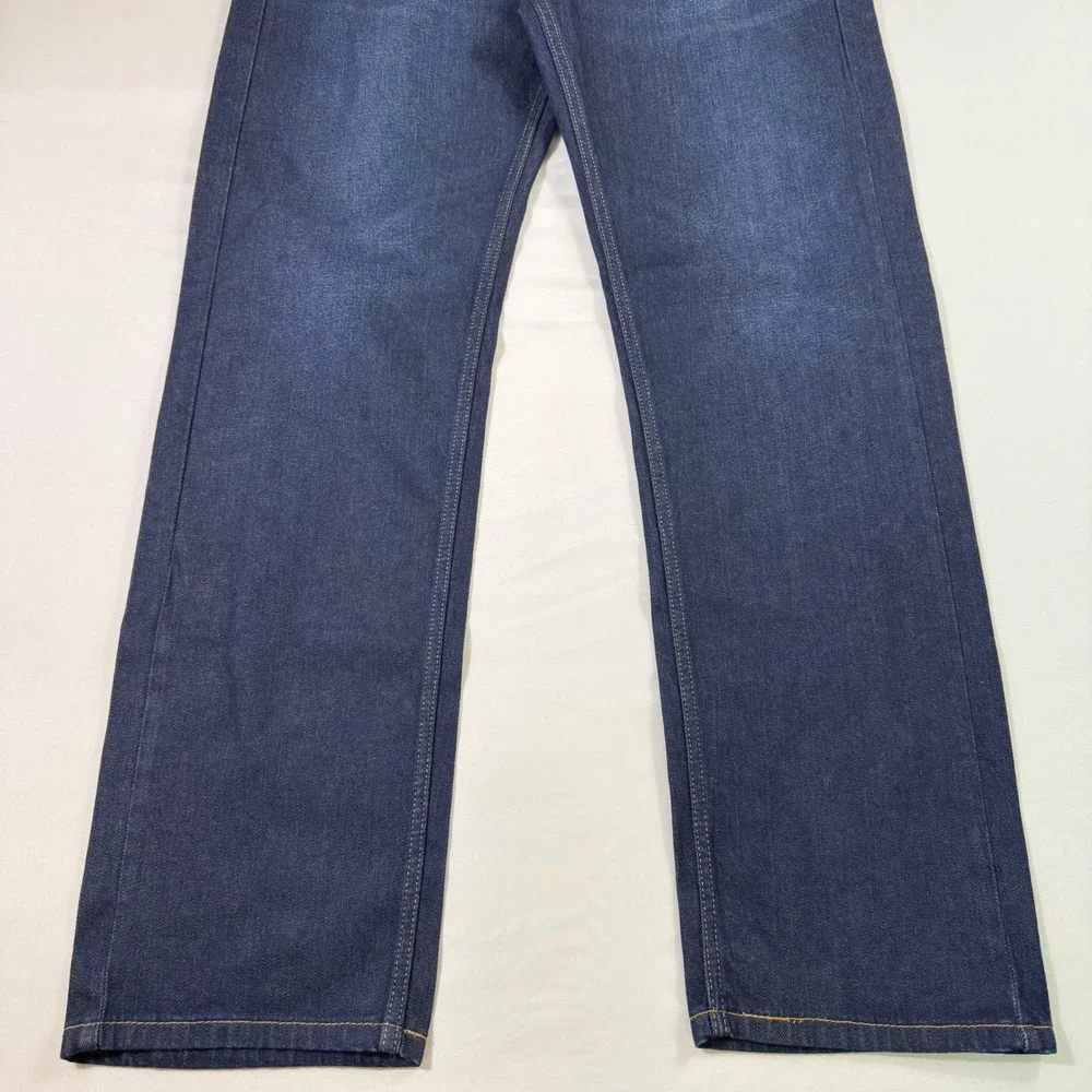 Levi's 505 Jeans Mens 36x32 Dark Wash Blue Stretch Straight Leg Regular Fit NEW