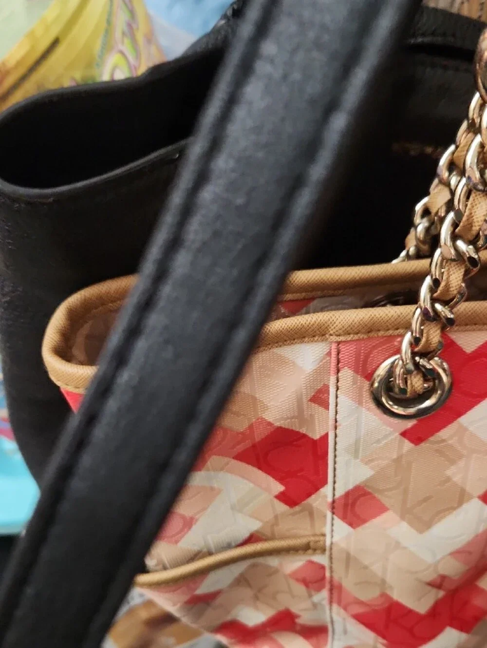Tommy Hilfiger Black Crossbody Bag with White Stripe Detailing