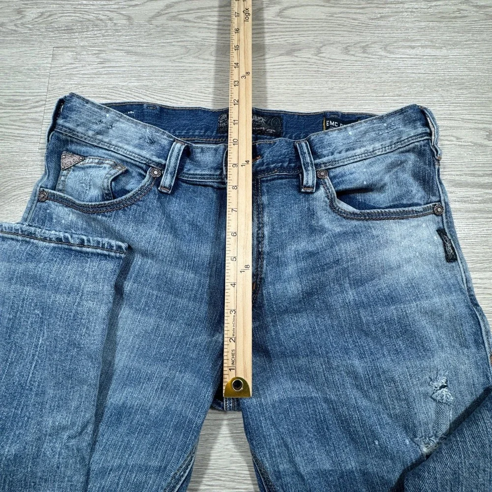 Silver Jeans Co Men Eddie Relaxed Straight‎ Leg Medium Wash Distressed 34x34