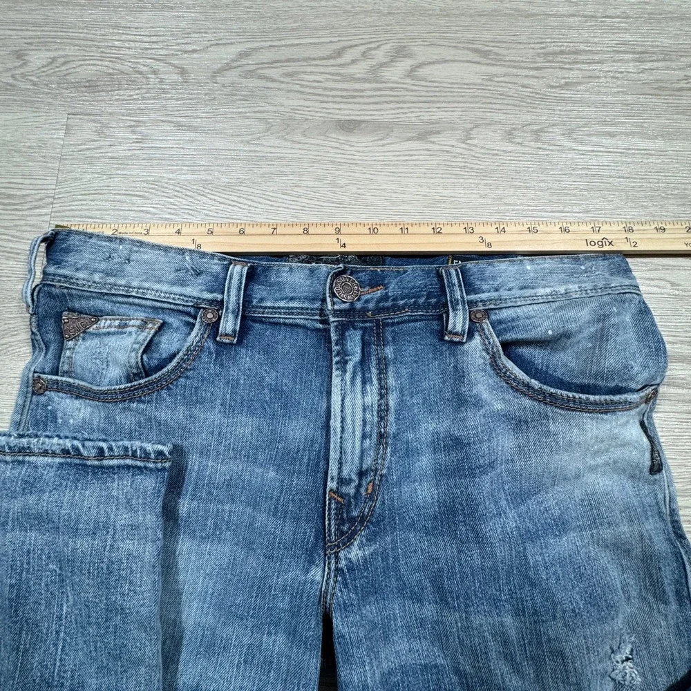 Silver Jeans Co Men Eddie Relaxed Straight‎ Leg Medium Wash Distressed 34x34