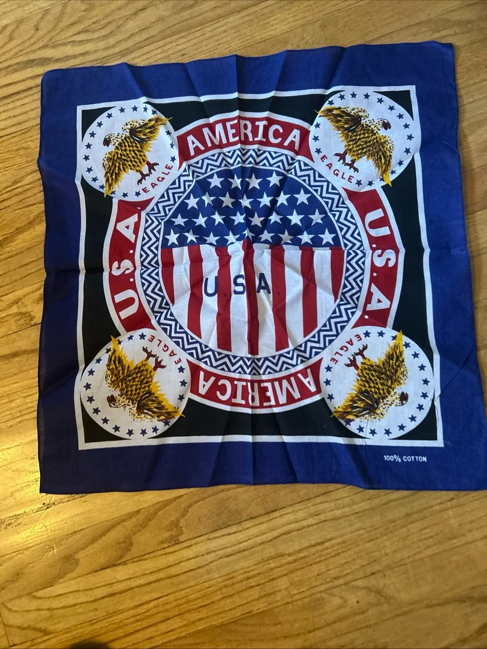 USA American Red,White,Blue Eagle Stars Strips Bandanna/Head Wrap 100% cotton