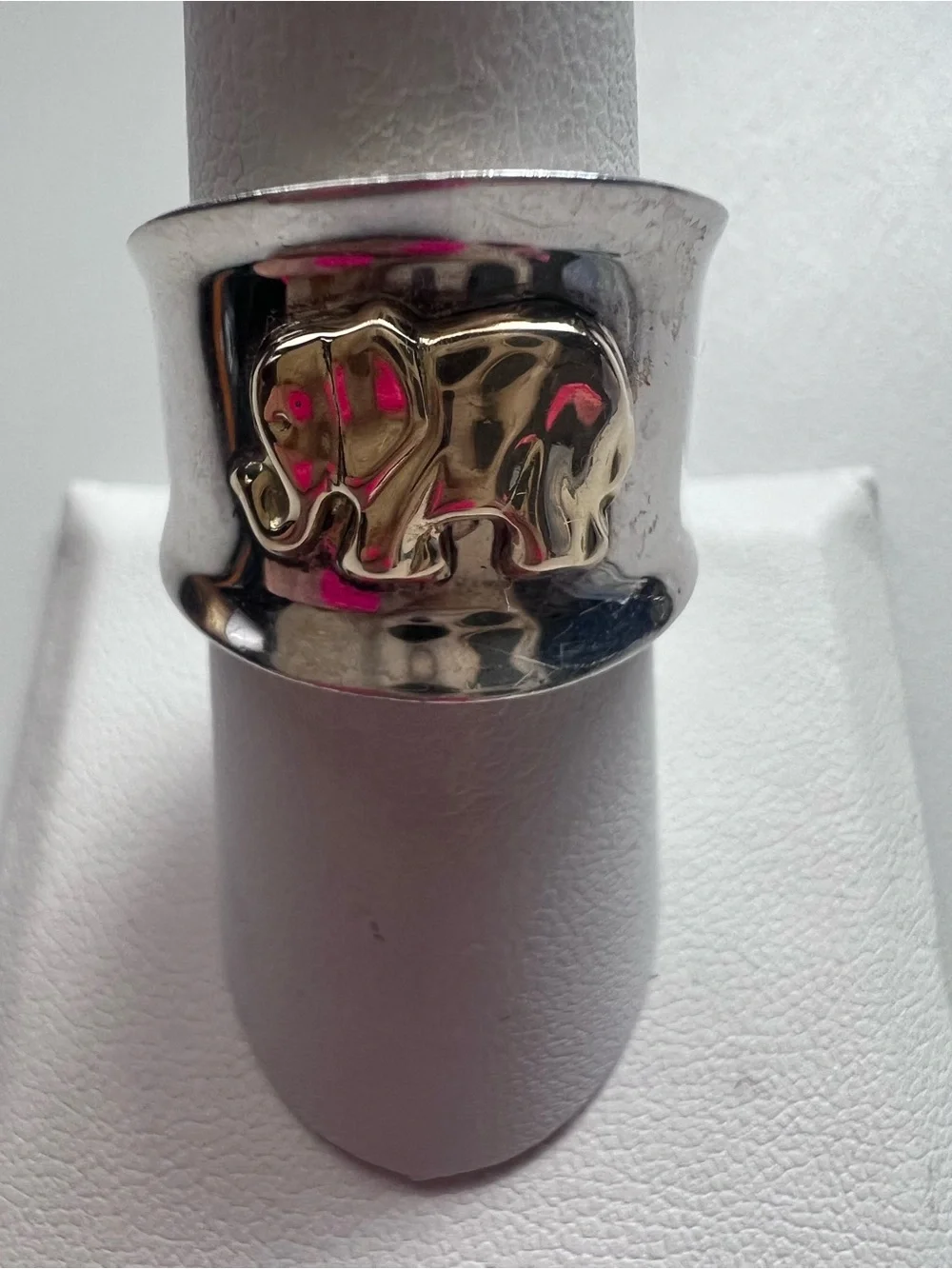 Vintage Chateau d’Argent 925 Sterling 18K Gold Elephant Ring Size 8