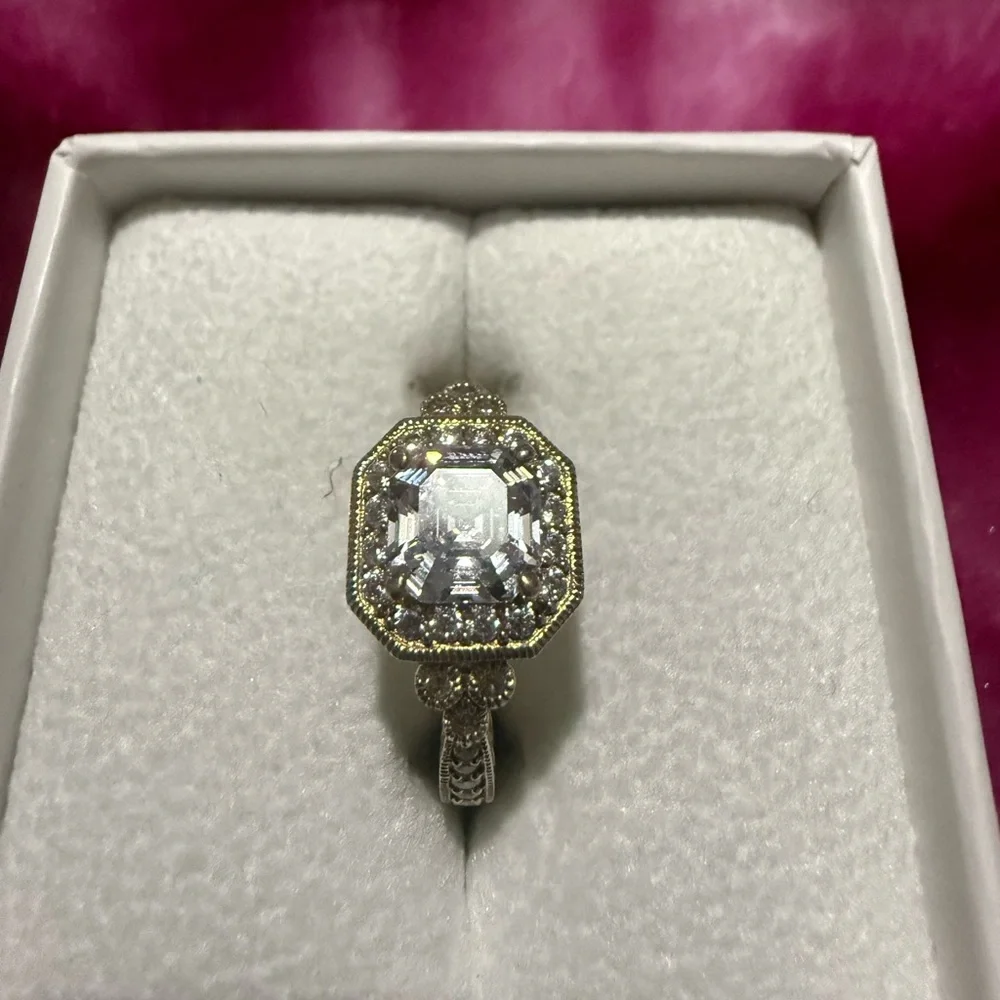Vintage-Inspired Gold Ring with Asher cut stone