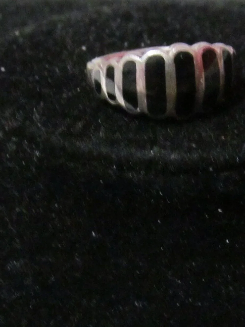 Vintage black onyx ring sterling silver