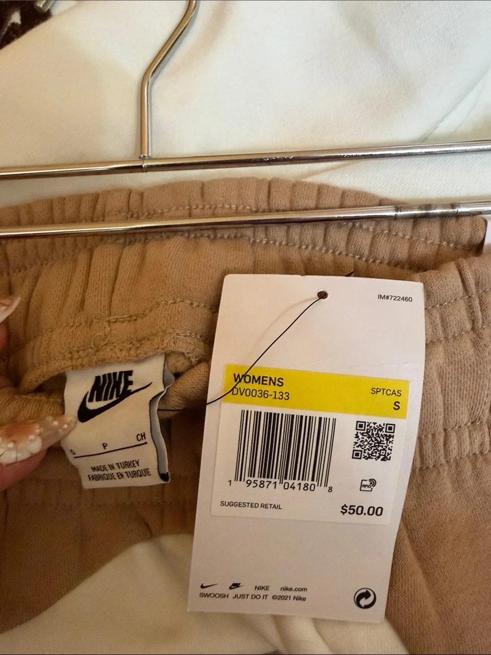 NWT Nike Classic Sweatshorts Women's Size S Tan Colorblock Summer Shorts