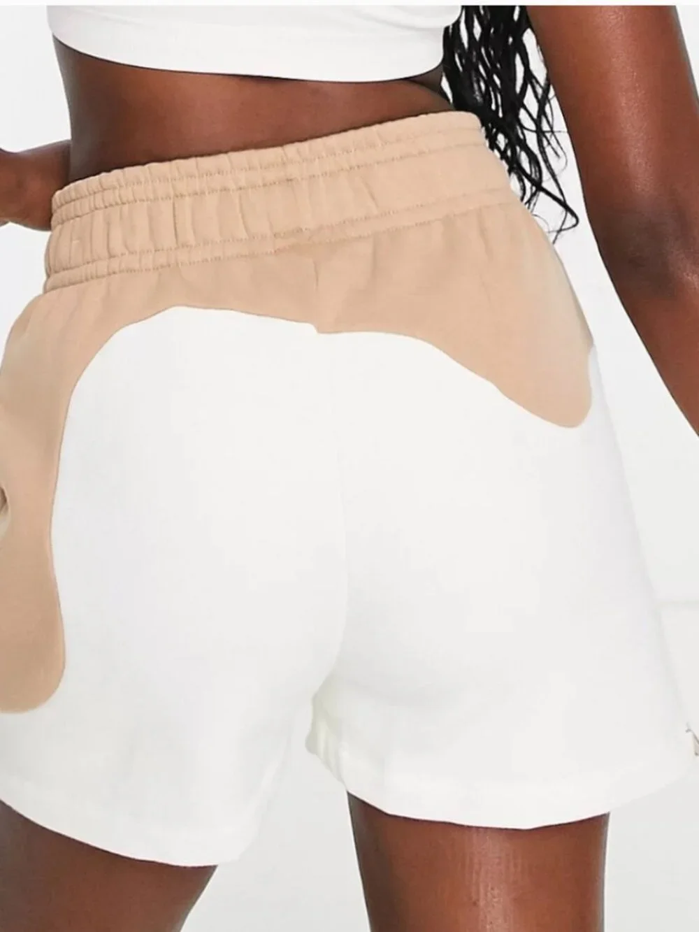 NWT Nike Classic Sweatshorts Women's Size S Tan Colorblock Summer Shorts