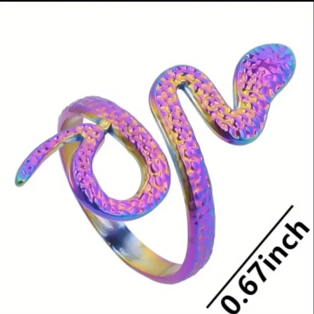 Iridescent Snake Ring For Adults
